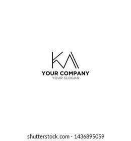 KA line logo design vector template