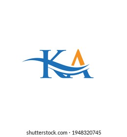 KA Linked Logo for business and company identity. Creative Letter KA Logo Vector with modern trendy