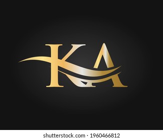 KA Linked Logo for business and company identity. Creative Letter KA Logo Vector with modern trendy