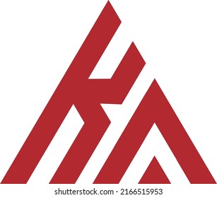 KA logo alphabet letter icon forming a triangle