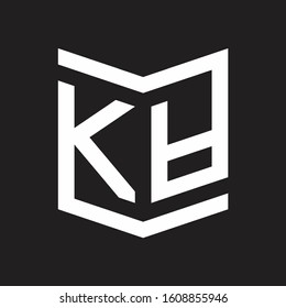 KA Logo Emblem Monogram With Shield Style Design Template Isolated On Black Background