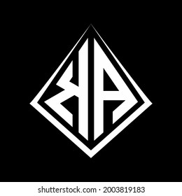 KA logo letters monogram with prisma shape design template vector icon modern