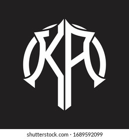 KA Logo monogram with emblem and circle rounded design template