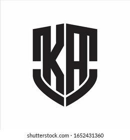 KA Logo monogram with emblem shield shape design isolated on white background