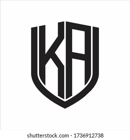 KA Logo monogram with emblem shield design isolated on white background