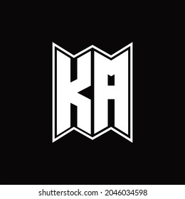 KA Logo monogram with emblem style design template on black background