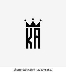 KA logo monogram emblem style with crown shape