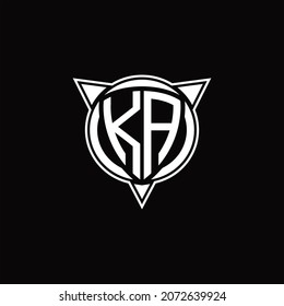 KA Logo monogram isolated with circle shape and three arrow design template