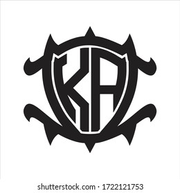 KA Logo monogram isolated with frame shield shape design template