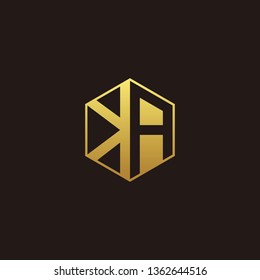 KA Logo Monogram with Negative space gold colors