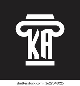 KA Logo monogram with pillar style design template