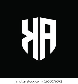 KA logo monogram with shield shape design template