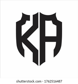 KA Logo Shield style Monogram design template on white background