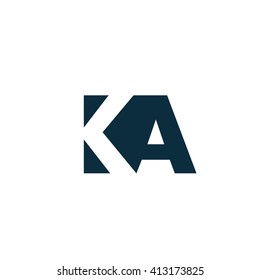 KA Logo. Vector Graphic Branding Letter Element. White Background