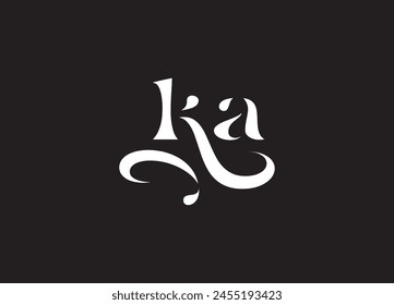 ka Lowercase Letter Initial Logo Design Template Vector Illustration