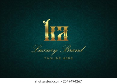 CARTA DE LUXO KA DESIGN DE LOGOTIPO. É um logotipo de monograma de letras de luxo, este logotipo é feito pela combinação de duas letras