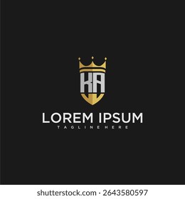 KA carta de luxo monograma para coroa e escudo logotipo design