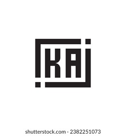 KA minimalist geometric symbol logo in high quality professional design that will print well across any print media