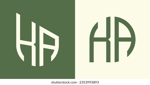 KA modern initial letter logo design vector bundle. It will be suitable for which company or brand name start those initial.