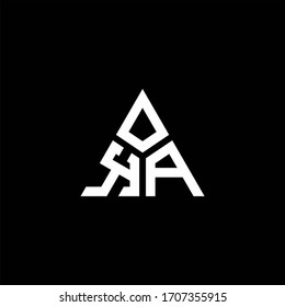 KA monogram logo with 3 pieces shape isolated on triangle design template