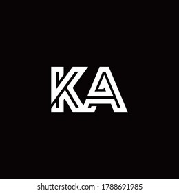 Logo de KA monograma con plantilla de diseño de línea abstracta