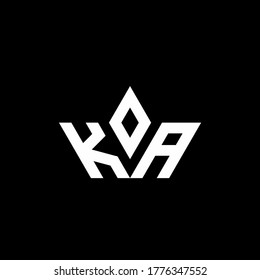 KA monogram logo with crown shape luxury style design template