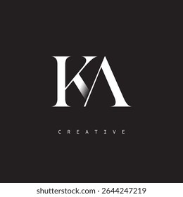 KA Monograma Logo Mínimo Elegante Letra marca para Luxo, Moda   Marcas criativas	
