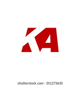 KA negative space letter logo red