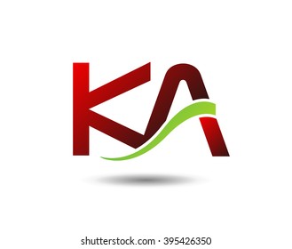 KA negative space letter logo blue
