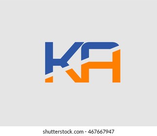 KA negative space letter logo blue
