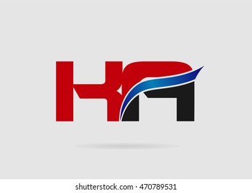 KA negative space letter logo blue

