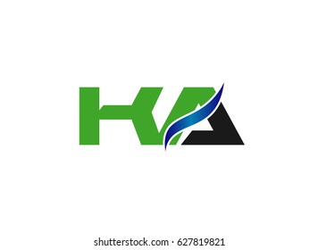 KA negative space letter logo blue
