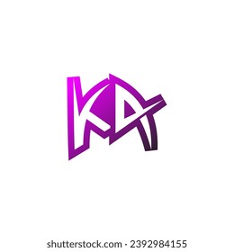 KA Premium emblem logo initial esport and gaming design concept