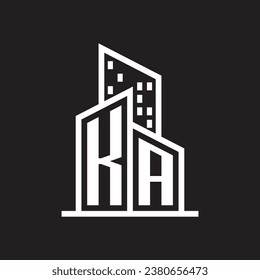 ka real estate logo with building style , real estate Logo Stock Vector