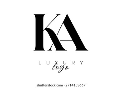 KA Serif Letter Monogramm Typografie Logo für elegante Premium-Branding-Identität