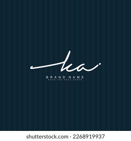 KA Signature Logo - Handwritten Vector Logo Template for KA Alphabet
