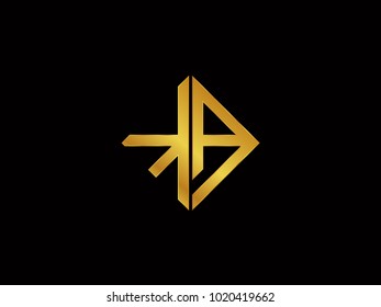 KA square shape gold color logo