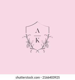 KA wedding logo letters in high quality professional design that will print well across any print media