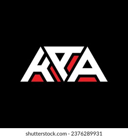 KAA triangle letter logo design with triangle shape. KAA triangle logo design monogram. KAA triangle vector logo template with red color. KAA triangular logo Simple, Elegant, and Luxurious design.