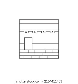 Kaaba und Architektur Konzeptsymbol. Einfache Elementgrafik. Kaaba und Architektur-Konzept umrissen Symbol Design von Eid Al Adha Set. Kann für Web und mobile auf weißem Hintergrund verwendet werden