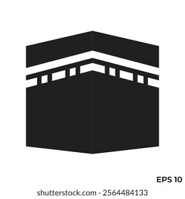 kaaba building flat icon vector