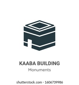 Kaaba building glyph icon vector on white background. Flat vector kaaba building icon symbol sign from modern monuments collection for mobile concept and web apps design.