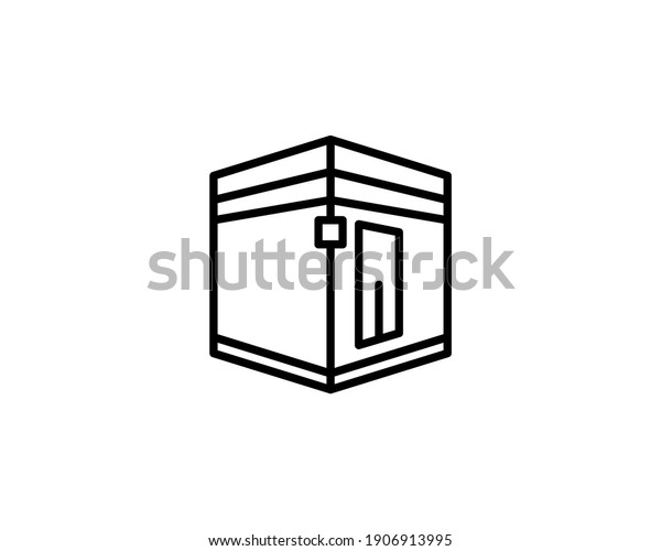 Kaaba Building Icon Mecca Saudi Arabia Stock Vector (Royalty Free ...