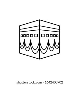 Kaaba Building Islamic Icon Simple Line Stock Vector (Royalty Free ...