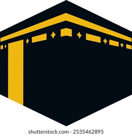 Elemento vetor único do edifício Kaaba. Sítio sagrado da religião islâmica. Lugar de adoração em Meca Arábia Saudita