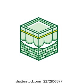 Kaaba-Dekorationssymbol Ramadan und Islamischer Hund