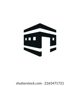 Kaaba flat icon isolated on white background. Islamic icon vector. Ramadan icon vector