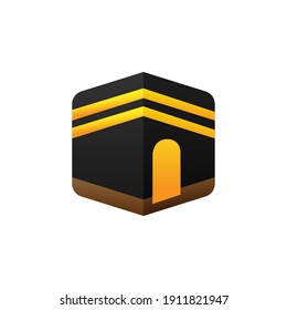 Kaaba with flat icon vector illustration