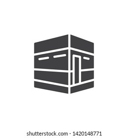 Kaaba of hajj building vector icon. filled flat sign for mobile concept and web design. Square islamic mosque glyph icon. Ramadan symbol, logo illustration. Vector graphics