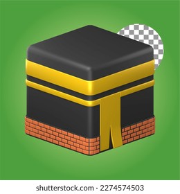 kaaba holy place for muslims in 3d ilustration of ramadhan islamic theme
